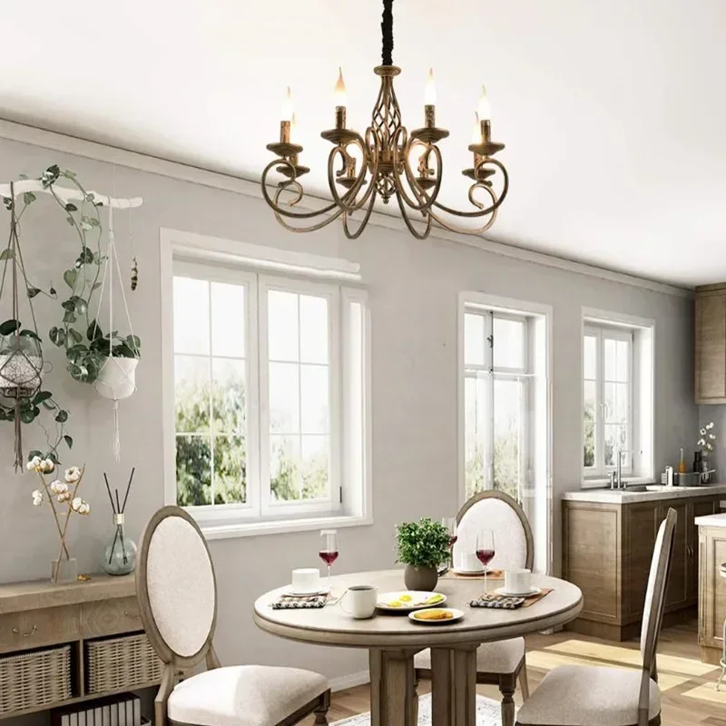 Ретро люстры с несколькими 6/8 головками для гостиной очаровательная античная