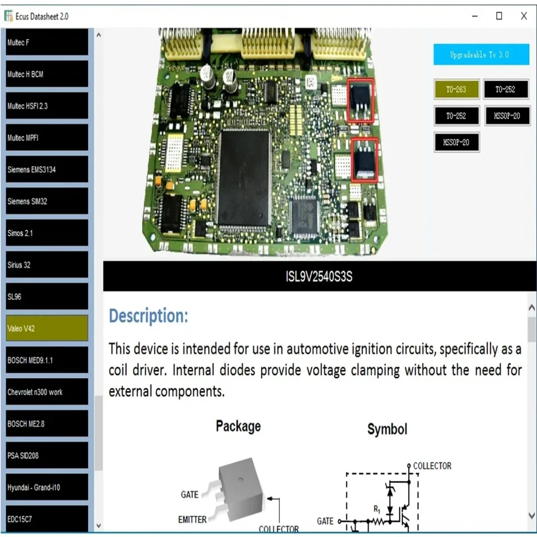 Лист данных ECU 2.0, программное обеспечение для ремонта автомобильной электроники, руководство по диаграммам цепи печатной платы для электронных компонентов Bosch IAW (art.: 3920d47e04bbb) - 3920d47e04bbb