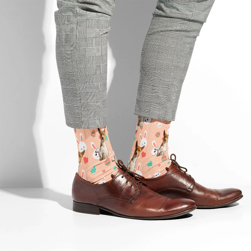 Customized Personalized Ccotton Socks 3D Printing Cartoon Rabbit Pattern Printing Long Socks Multi -Style Neutral Festival Gift