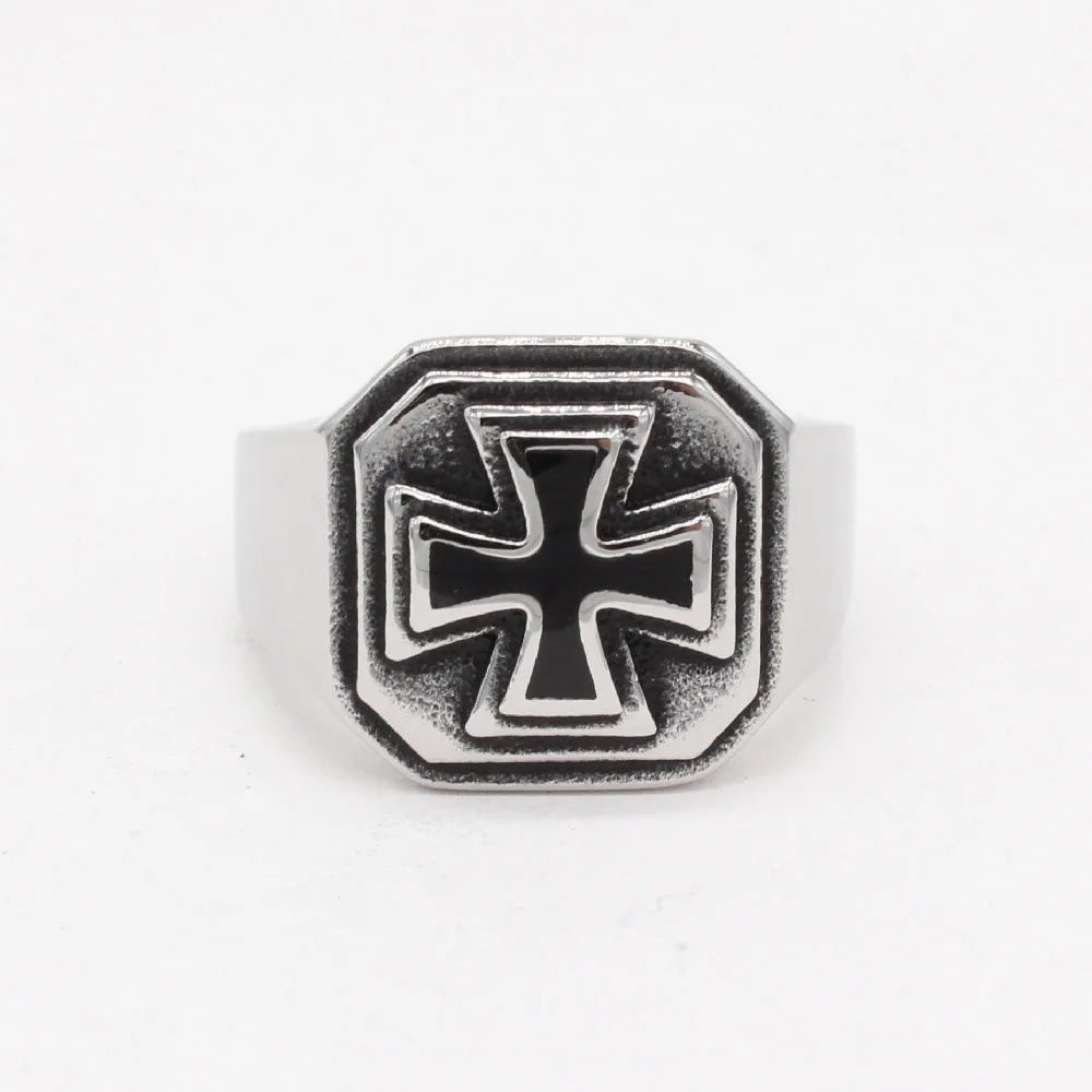 

Vintage Fashion Unique Cross Design Stainless Steel Ring Men's Titanium Jewelry