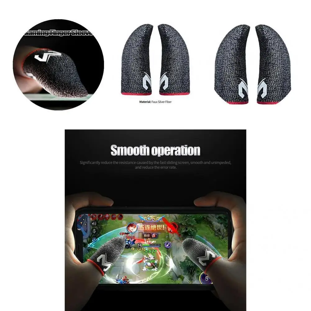 

Gaming Finger Sleeve Delicate Faux Silver Fiber Fine Workmanship Games Accessories Finger Sleeve Finger Sleeve