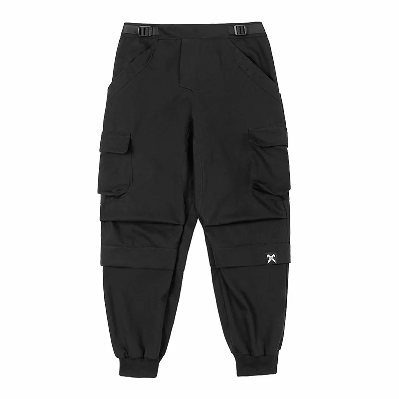 

Techwear Tactical Pockets Patchwork Cargo Pants Men Hip Hop Streetwear Joggers Sweat Pants Casual Tactics Buckle Pencil Trousers