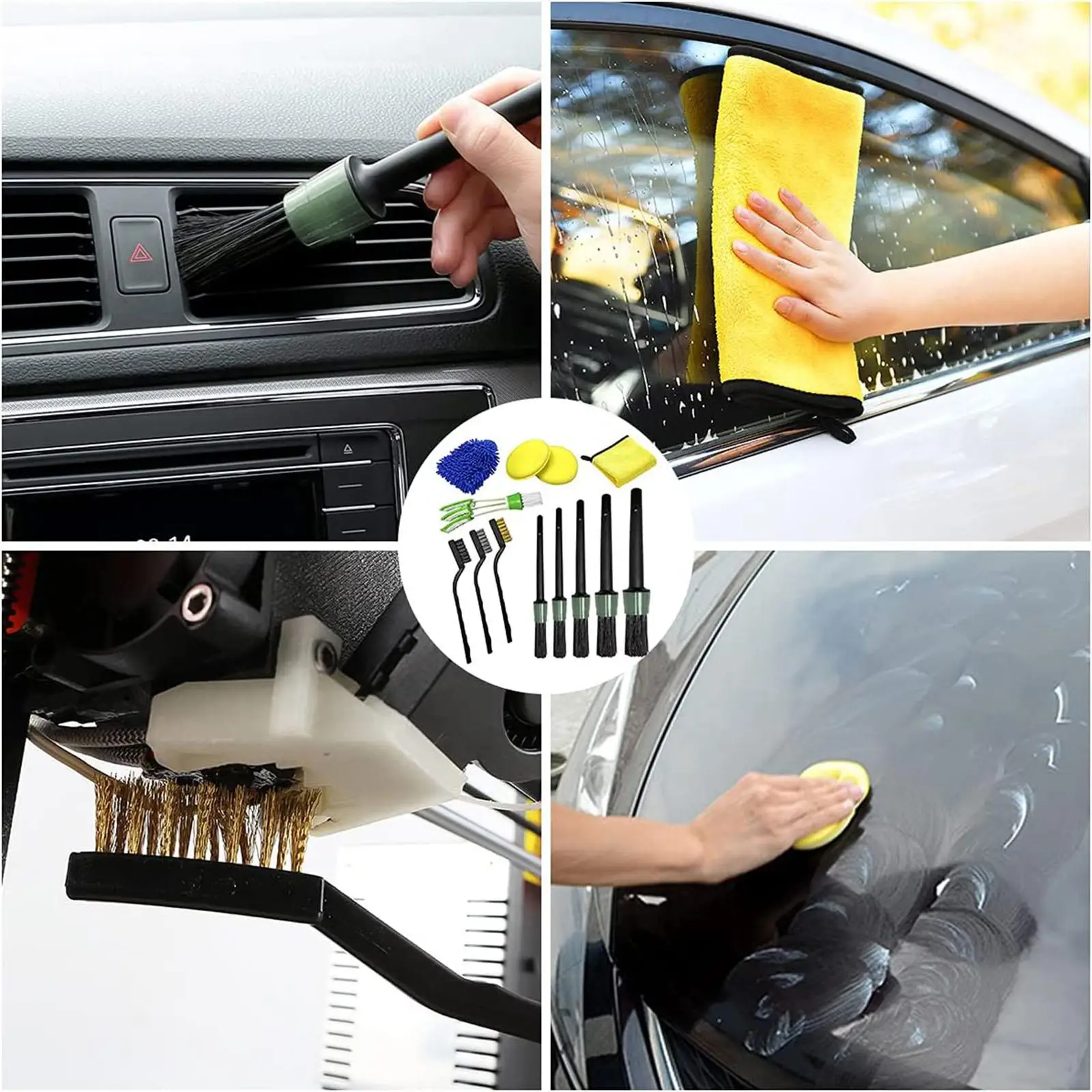 

Набор Щеток Для детейлинга автомобиля, универсальные чистые полотенца, щетки для чистки деталей, щетки для вентиляционных отверстий колеса...