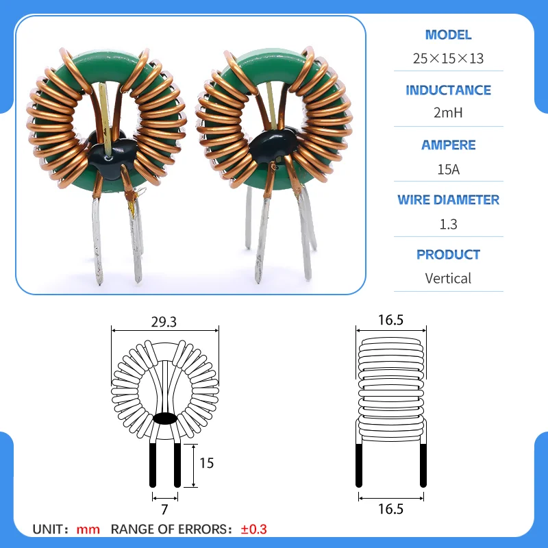 

Тороидальный индуктор 25x15x13