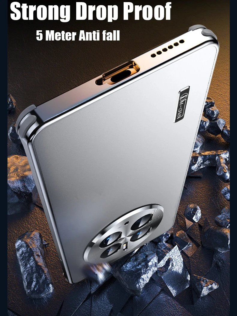 Модный блестящий алюминиевый металлический чехол для Huawei Mate 60 Pro сильная