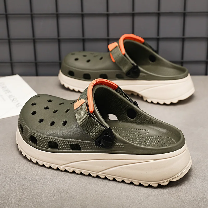 2023 New Summer Slippers Men's Sandals Casual Flip Flops EVA Air Cushion Sandals Beach Outdoor Garden Male Slippers