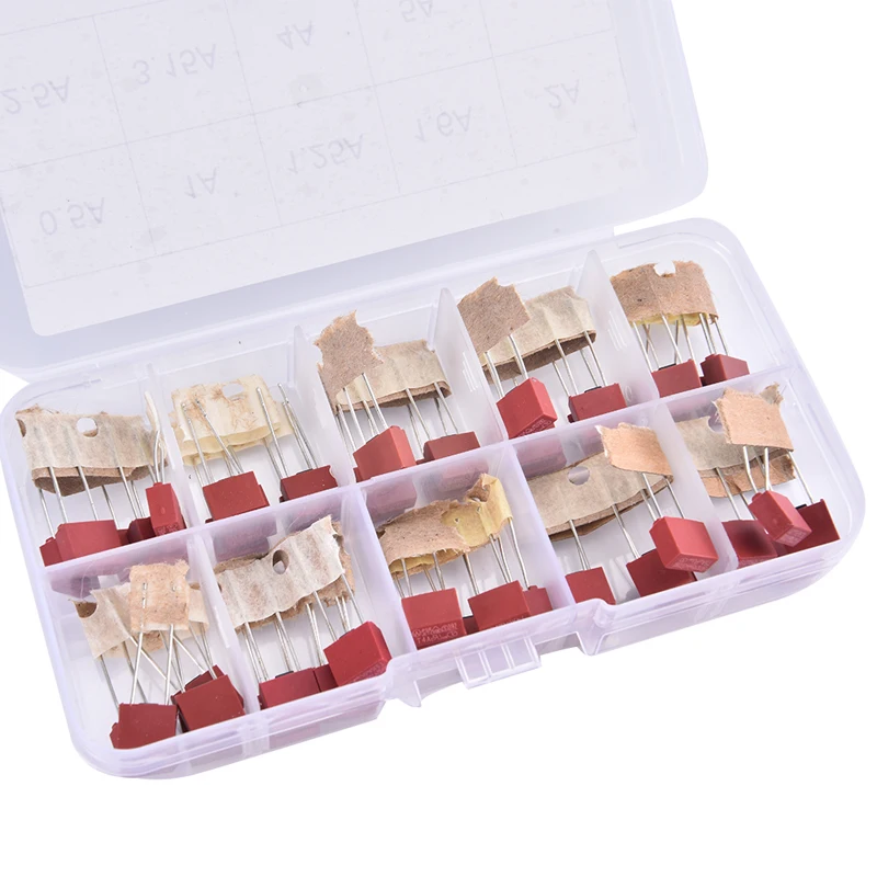 

10 Kinds 50Pcs/Box Square Fuse Plastic 392 Electrical Assorted Fuse Mix Set From 0.5 To 6.3A