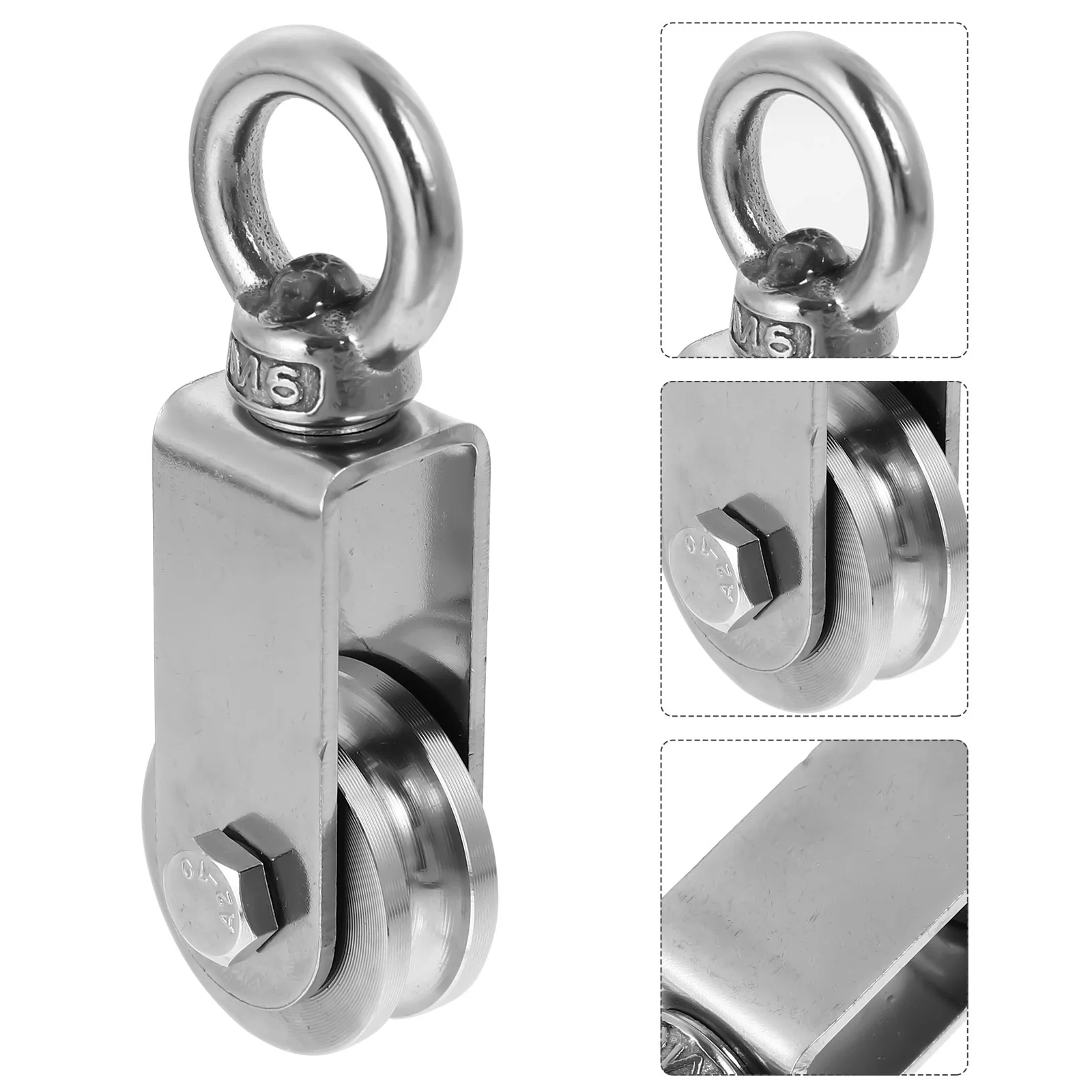 

Ring Pulley Stainless Steel Gym Runner Wear-resistant Sturdy Hoist Durable Cable Practical DIY Ladder Lift Pulleys for rope