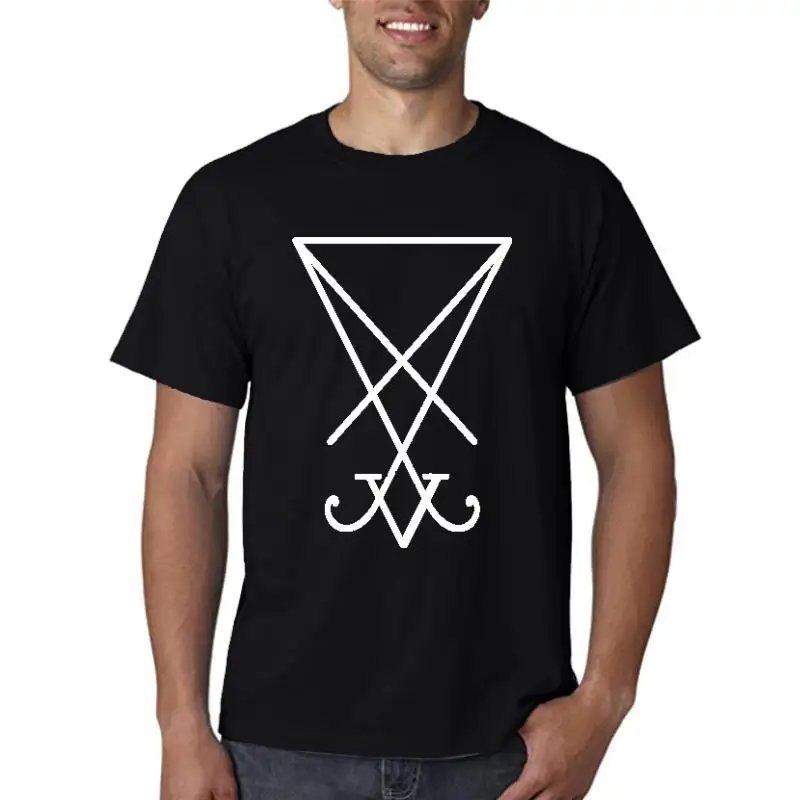 

White Sigil Of Lucifer Symbol T-Shirt Alternative Seal Of Satan Occult Clothing Anime Tshirt Pulp Fiction