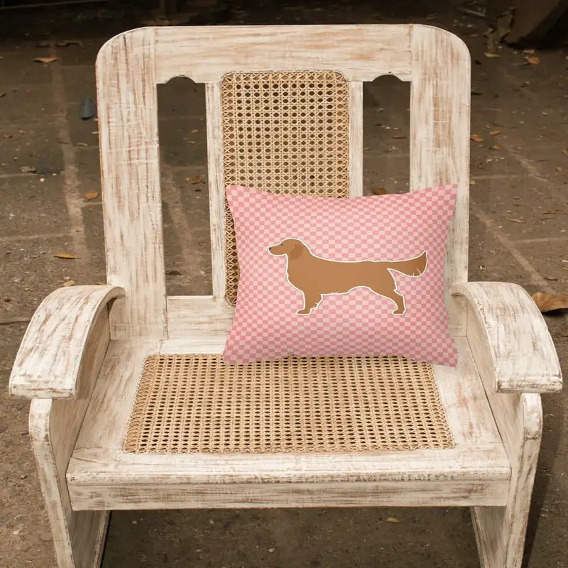 

Retriever Checkerboard Pink Fabric Decorative Pillow