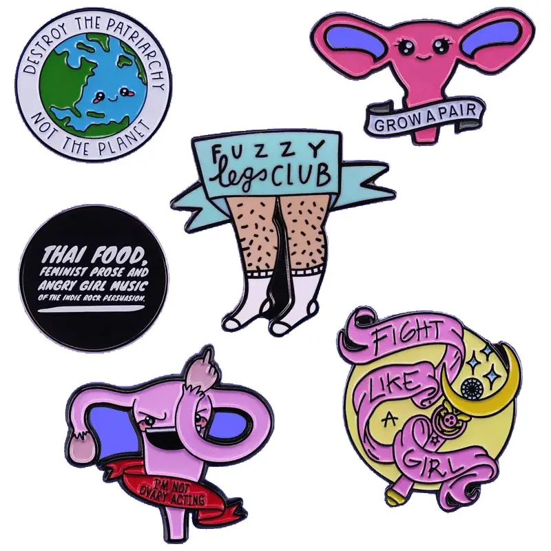 

Feminist Club Badge Creative Body Organs Power Brooch For Women Denim Jacket Backpack Pin Decoration Accessories Gift