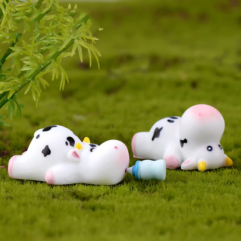 

100 шт. кавайные полимерные фигурки коров, миниатюрное ремесло, сказочное искусство, аксессуары для кукольного домика, украшения для дома