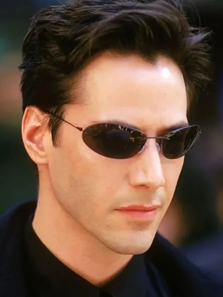 Фото Классические поляризационные солнцезащитные очки Matrix Agent Smith Style, мужские крутые заклепки, брендовый дизайн, солнцезащитные очки Óculos De Sol, косплей, подарок Doujin №3