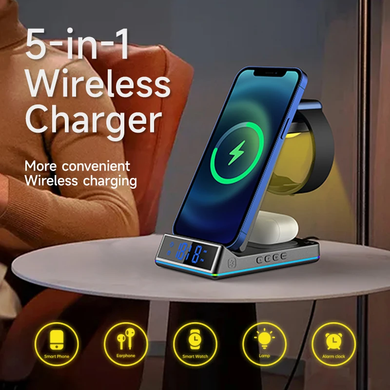 3 in 1 wireless charger for iphone 13 12 11 xs pro max 8 iwatch 7 airpods qi fast charging dock station wireless chargers stand free global shipping