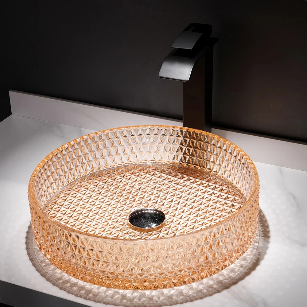 Раковина из хрустального стекла круглая раковина в европейском стиле черная для