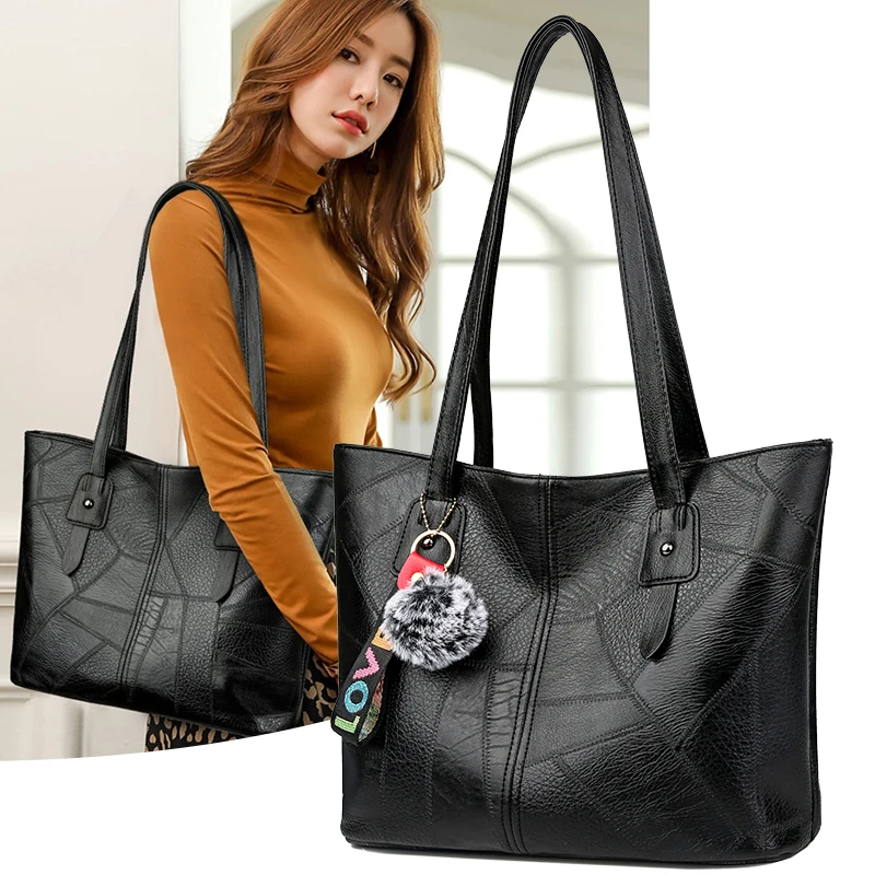 

Черная модная трендовая женская сумка через плечо в стиле ретро, Повседневная Роскошная вместительная сумка для покупок