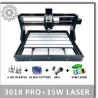 Из ИспанииРоссии фрезерный станок с ЧПУ 3018Pro 3018Pro Max 15 Вт GRBL DIY 3 оси pcb фрезерный станок деревообрабатывающий фрезерный станок лазерная гравировка может работать в автономном режиме.