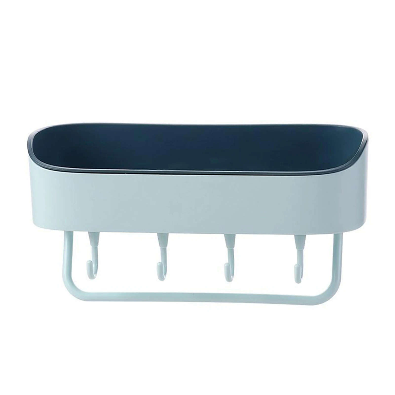 

Punch-Free Wall Mount Hanging Shelf Double Layer Shower Rack With Toewl Hook Strong Adhesive For Bathroom Kitchen Organizer