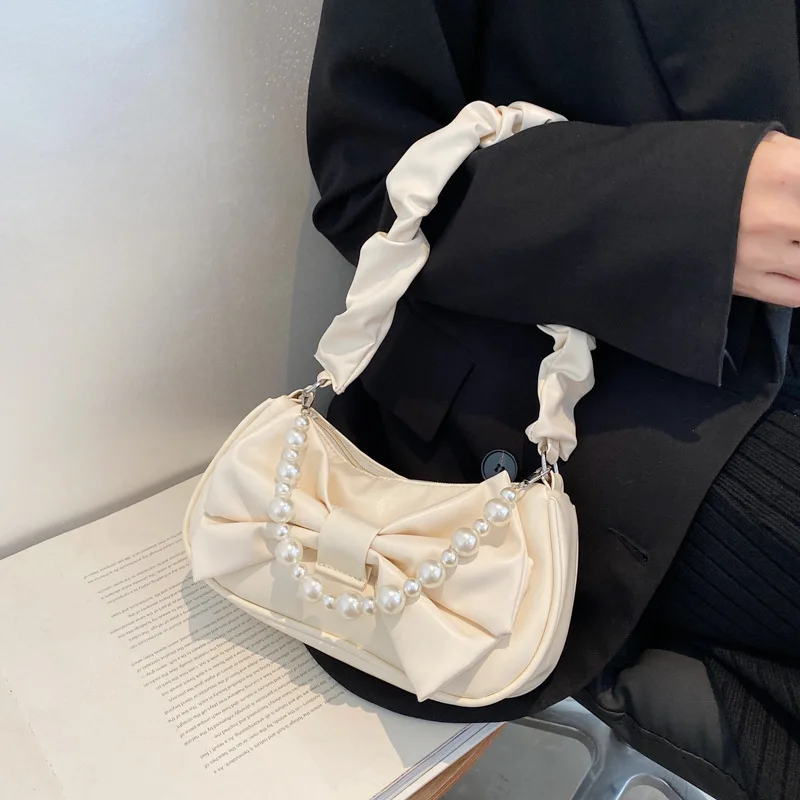 

Small Bag Women's Bag Summer Leisure 2022 New Trendy Chain One-shoulder Messenger Bag Net Red Fold Cloud Underarm Bag