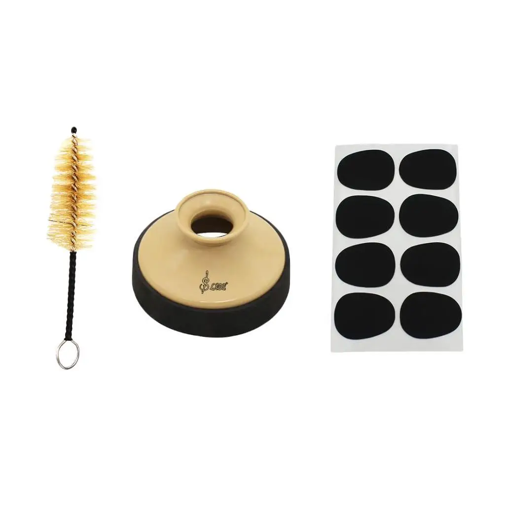 

Alto Saxphone Sax Mute Silencer Mouthpiece Patches Pads Mouthpiece Brush