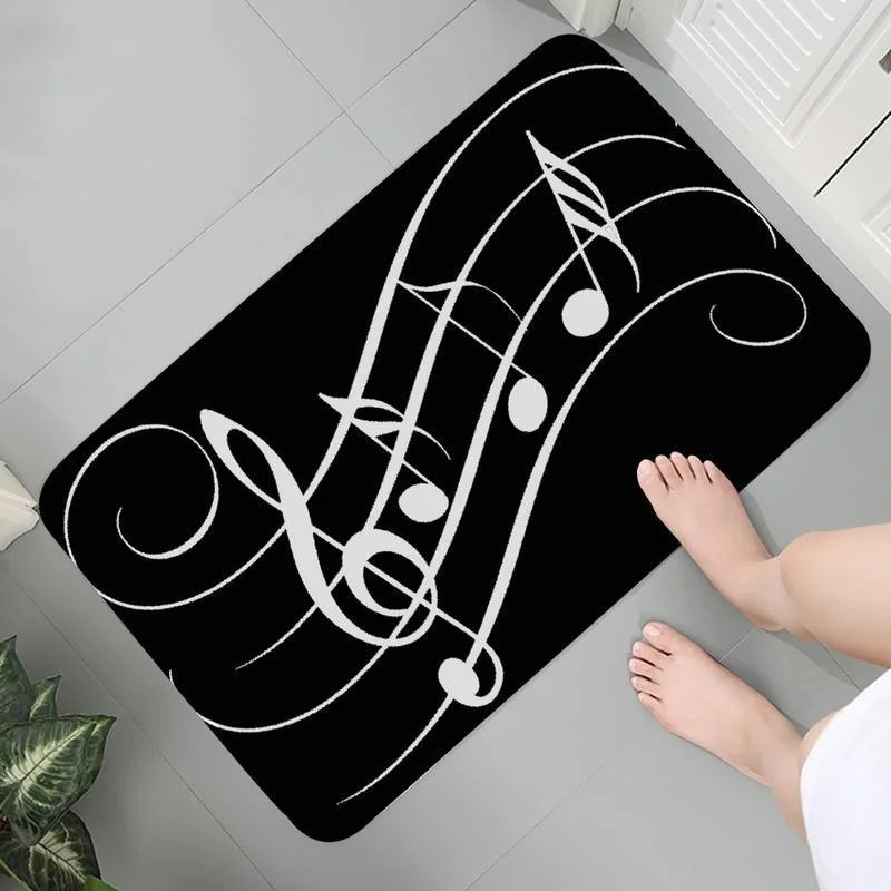 

Rug Entrance Bedroom Soft Carpet Washable Indoor Doormat Mats Kid Room Music Notes Piano Key Prayer Rug Lounge Rug Mat bedside 1