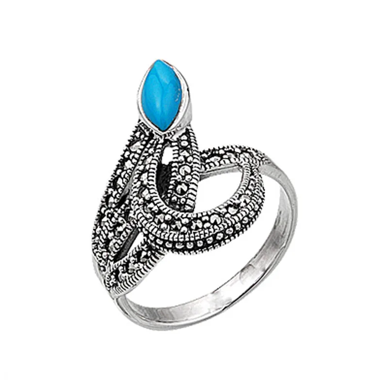 

Silver 925 Sterling Marcasite Ring