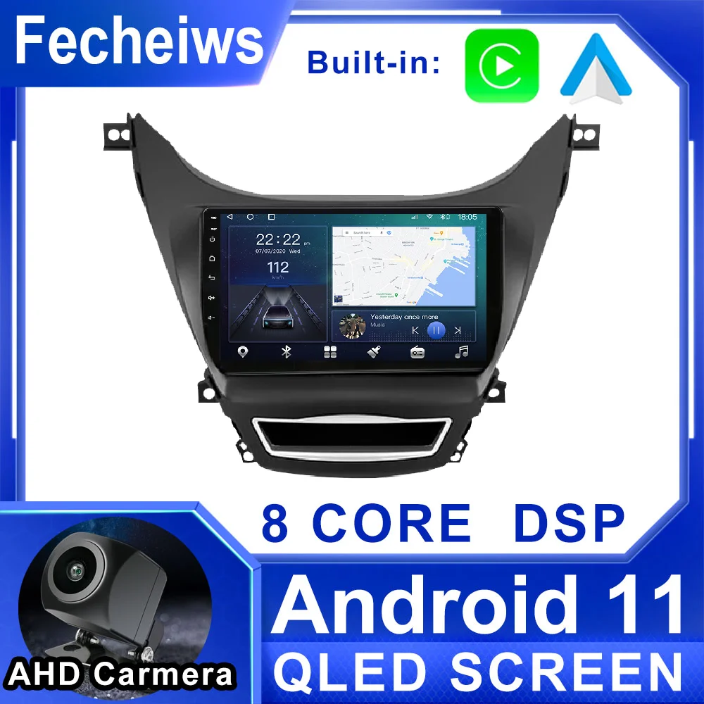 

Автомагнитола Fecheiws P1 Pro для Hyundai Elantra 5 JK GD MD UD 2011-2015, мультимедийный видеоплеер, навигатор GPS, стерео, GPS, Android 11