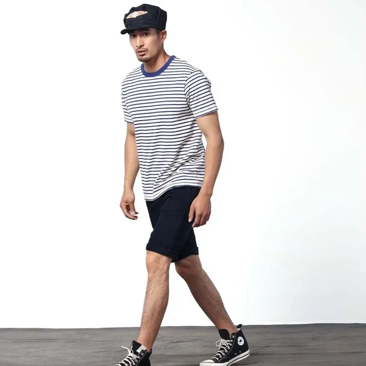 Noman Dragon Американский стиль Военная полосатая футболка с коротким рукавом Модная