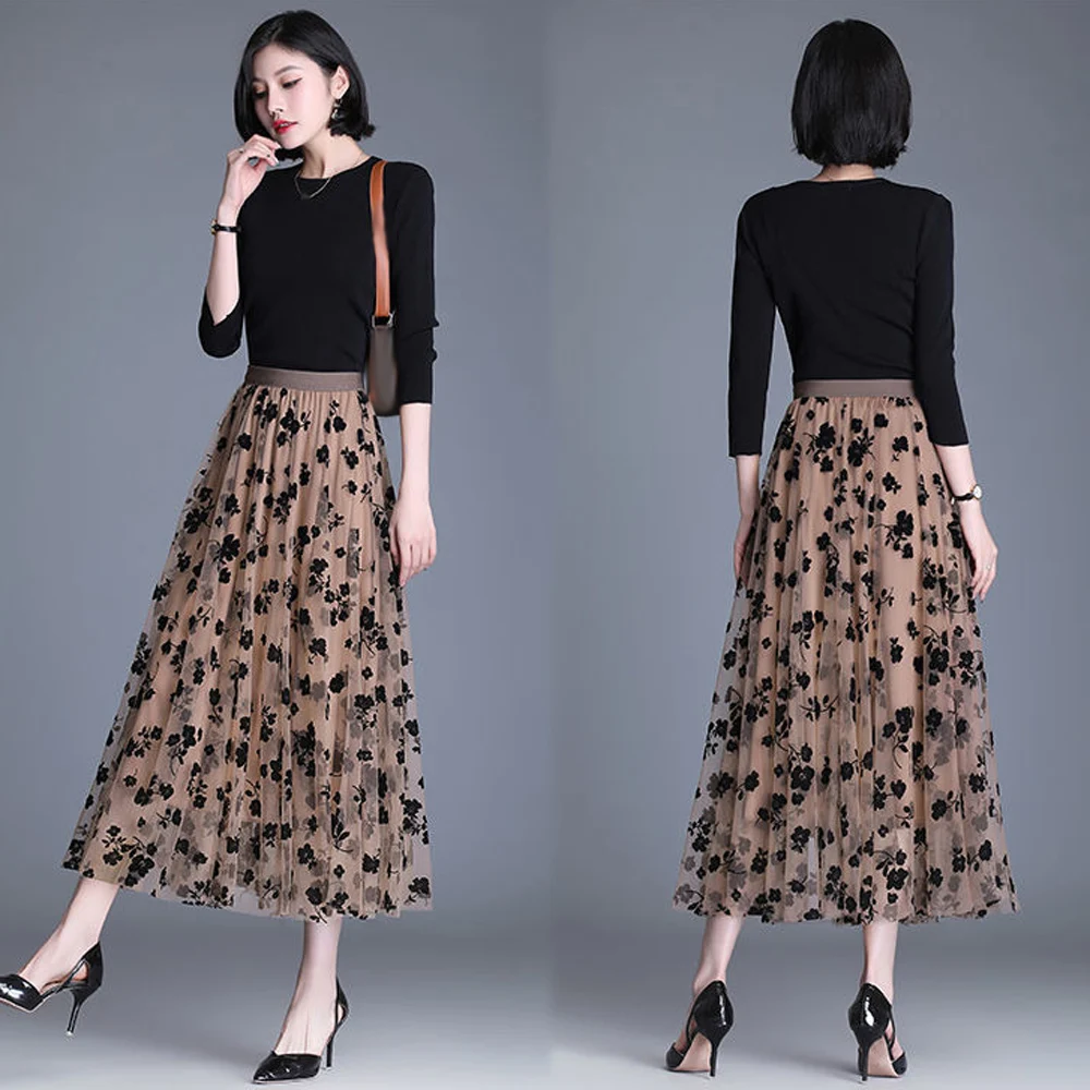 Женская длинная Плиссированная юбка миди повседневная универсальная эластичная