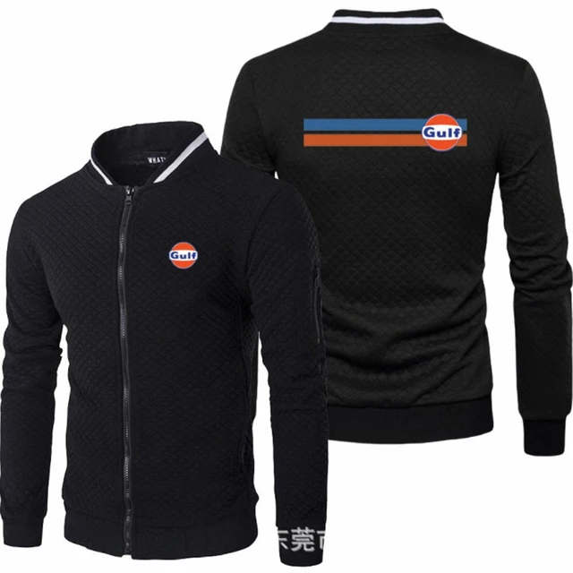 

Mens Sweatshirts GULF Print Sweatshirt Spring Autumn Mens Jacket Long Sleeve Sportswear Casual Zipper Hoody Male Tops Clothing