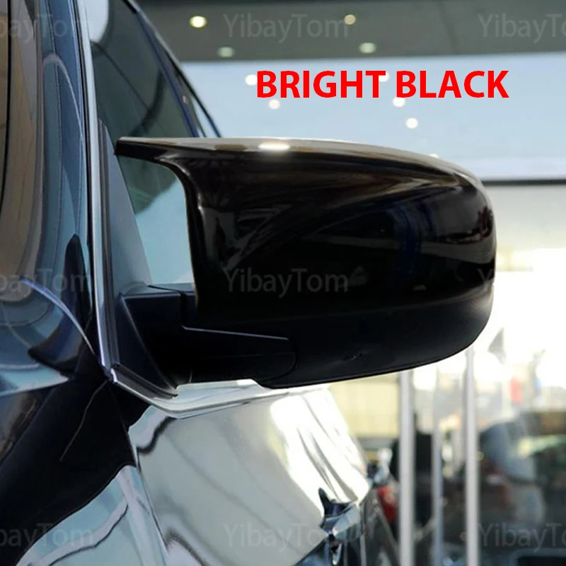 2pcs Side Wing Rearview modified car styling Bright black Carbon Fiber Pattern Mirror Cover caps For BMW X5 E70 X6 E71 2008-2013 images - 6