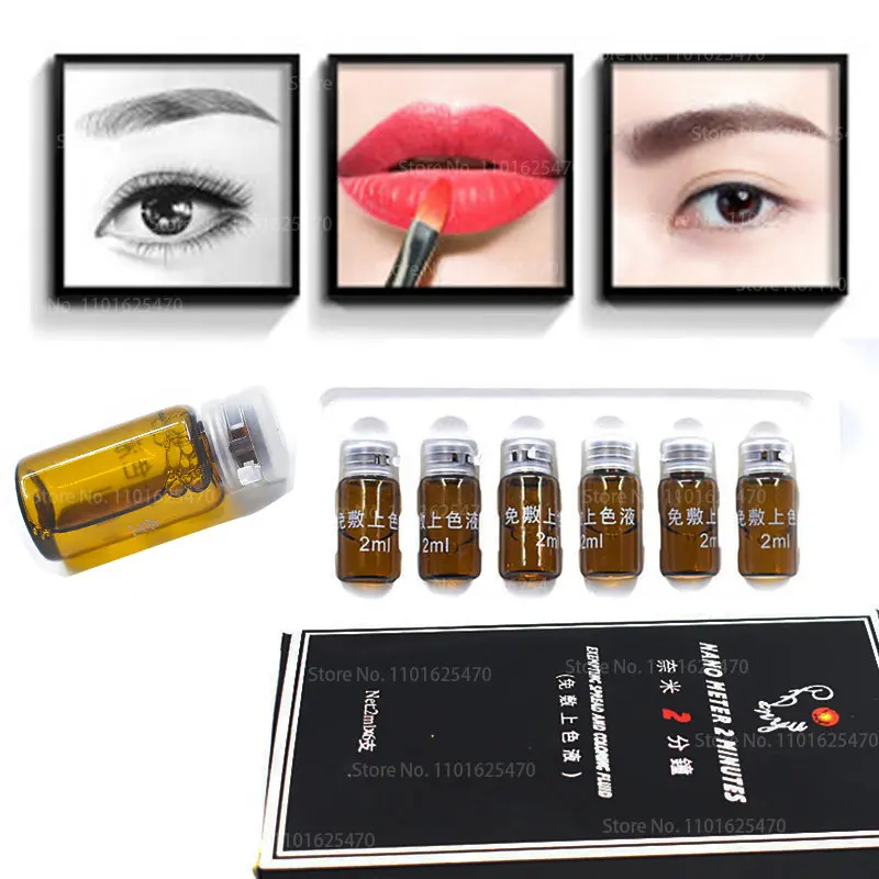 

6 Bottles/Pack Effective Fixed Color Microblading Eyebrow Lips Tattoo Makeup Anesthetic Numbing Permanent Makeup Supplies Liquid