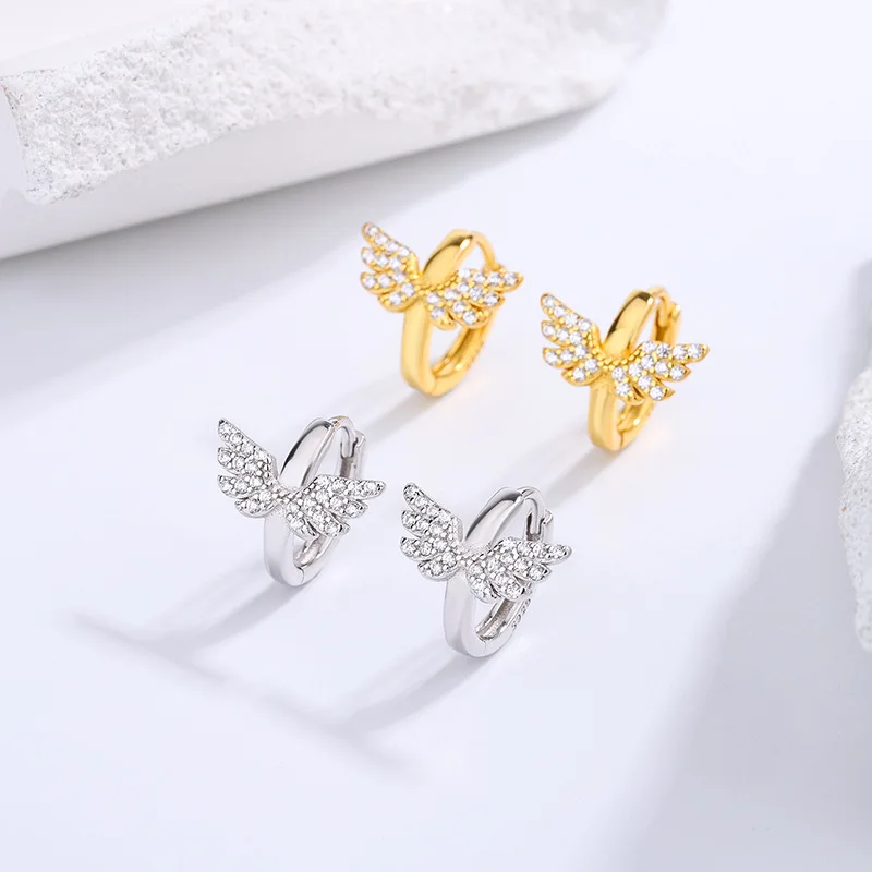 

Small Wings Ear Clasp Women's 2023 S925 Sterling Silver Earrings with a Small Design Sense Fashion Earclip Cross Ear Clasp