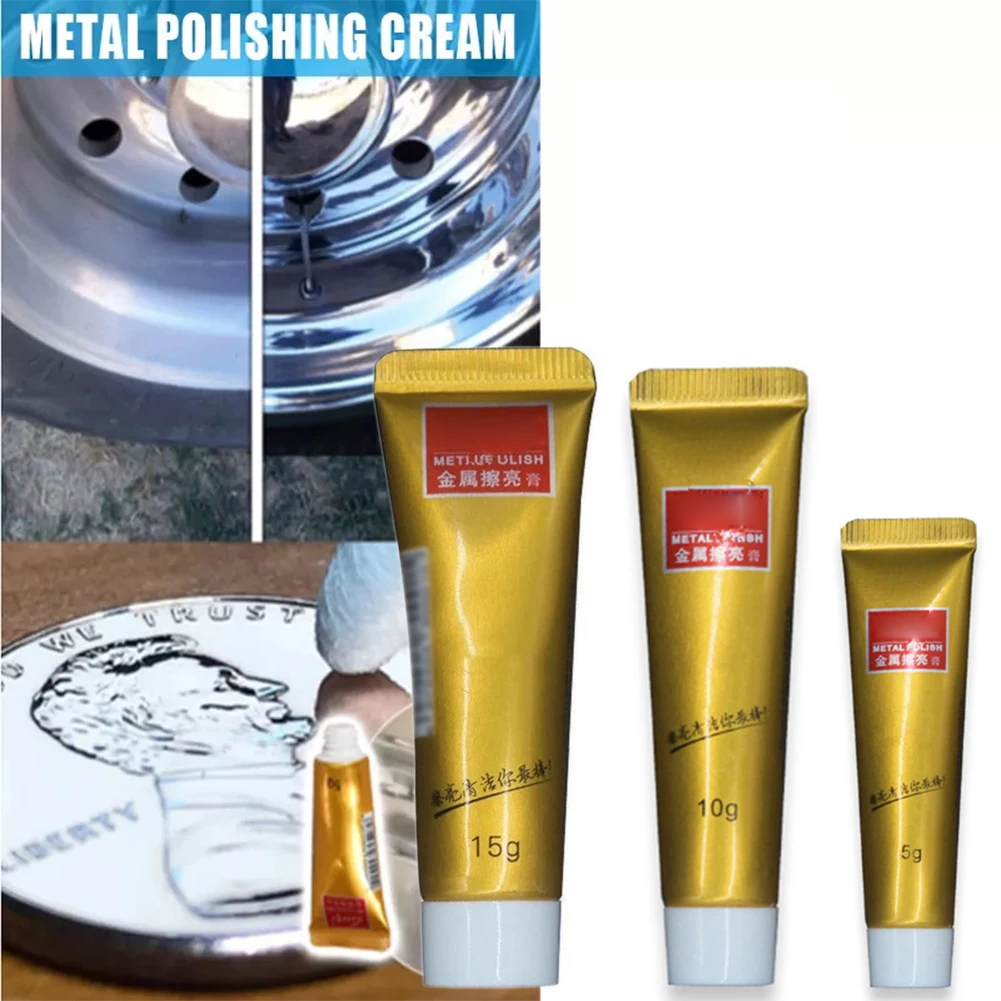 

5/10/15g Metal Abrasive Polish Cleaning Cream Polishing Paste Rust Remover For Iron Chrome Brass Copper Nickel Stainless Steel