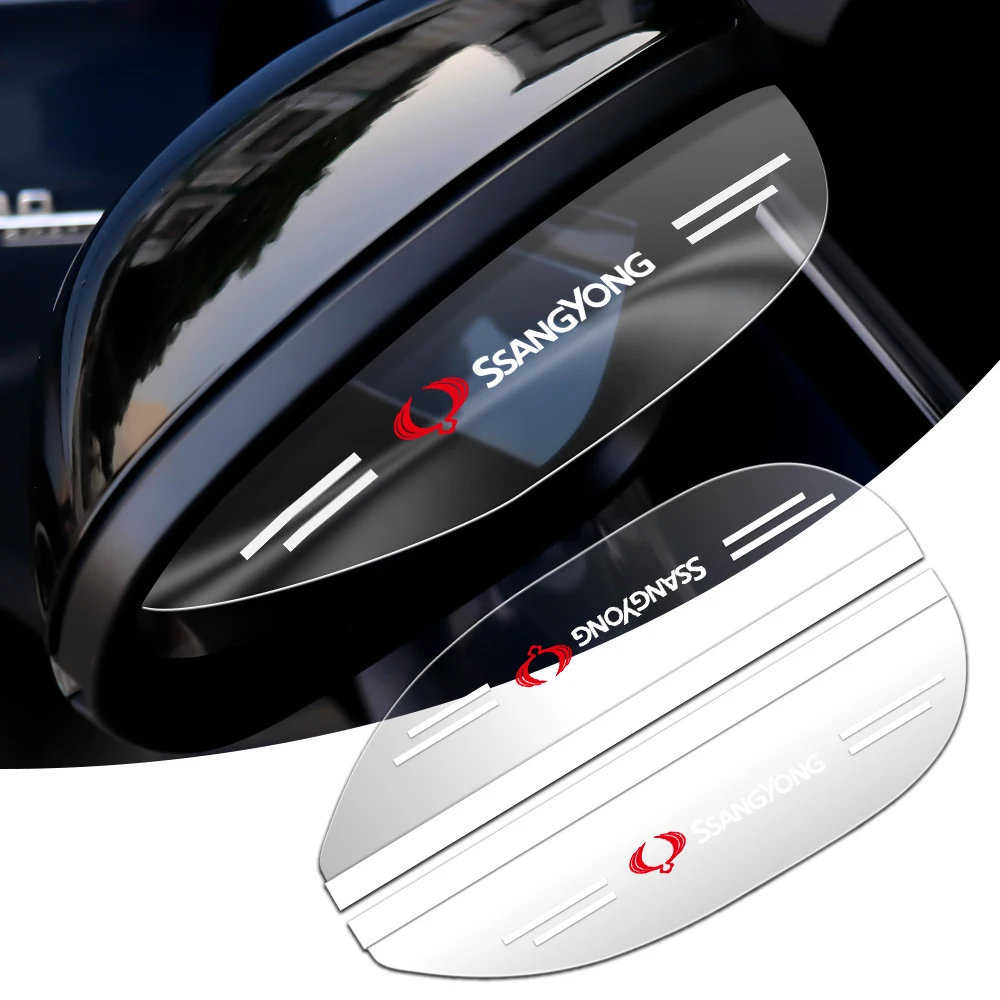 

2Pcs Car Rear View Mirror Sticker Rain Eyebrow Shield Sun Shade Cover For SsangYong Actyon D20dt Kyron Korando Stavic Rexton