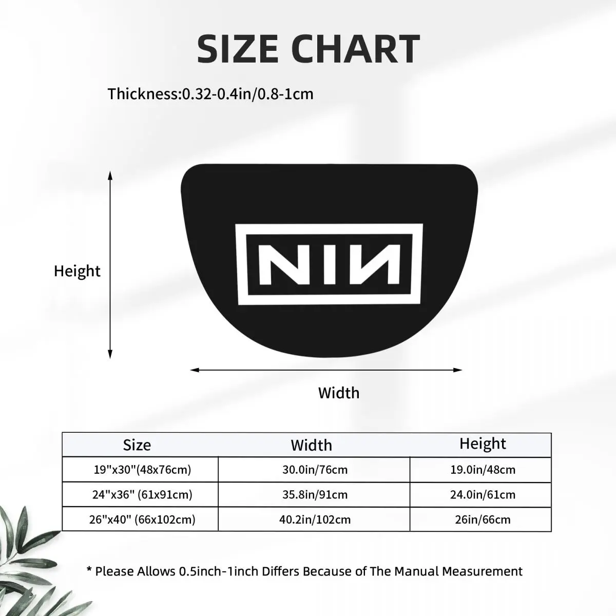 Фото Коврик Nine Inch Nails с логотипом NIN, мягкий фланелевый, полукруглый, нескользящий, впитывающий, для ванной комнаты и прачечной. №2