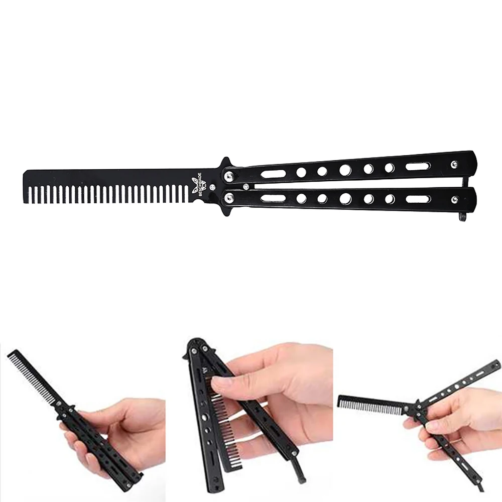 

Stainless Steel Cutter Practice Butterfly Training Cutter for Outdoor Camping Dull Tool Comb Barber