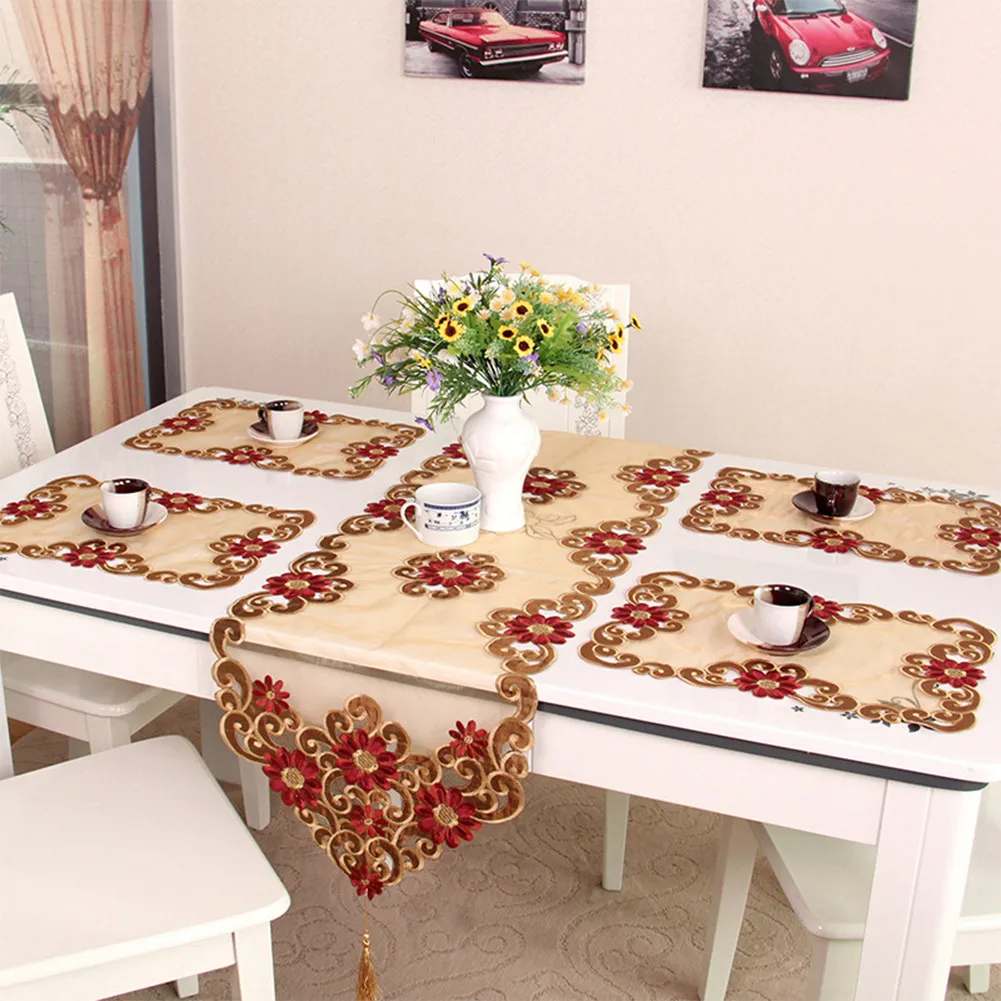 

Reusable Washable Tablecloth Table Runner Embroidered Family Graduations Reusable Special Event Stain Resistant