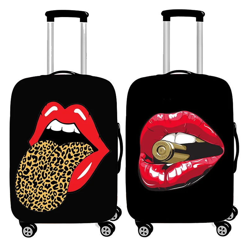 Sexy Mouth Bar Luggage Cover Thicken Elastic Baggage Covers Suitable 19 To 32 Inch Suitcase Case Dust Cover Travel Accessories