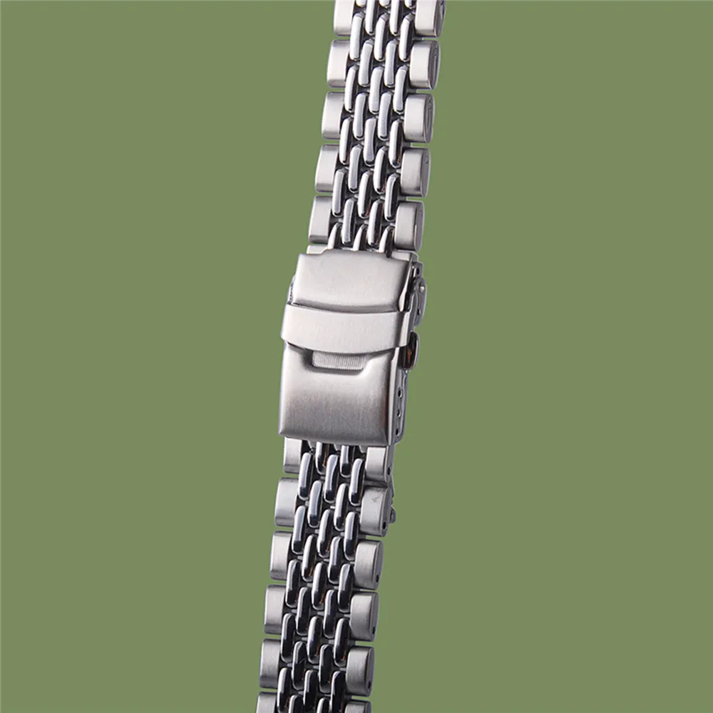 18cm x 22mm Solid Steel Watch Strap Modified Watchbands Replacement Belt for SKX007 SKX009 SKX173 Original Watch