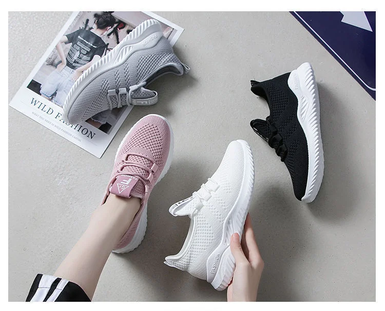 Women Shoes 2023 Breathable Lace Up Sneakers Women Mesh Platform White Shoes Women Shallow Casual Shoes Zapatillas De Deporte