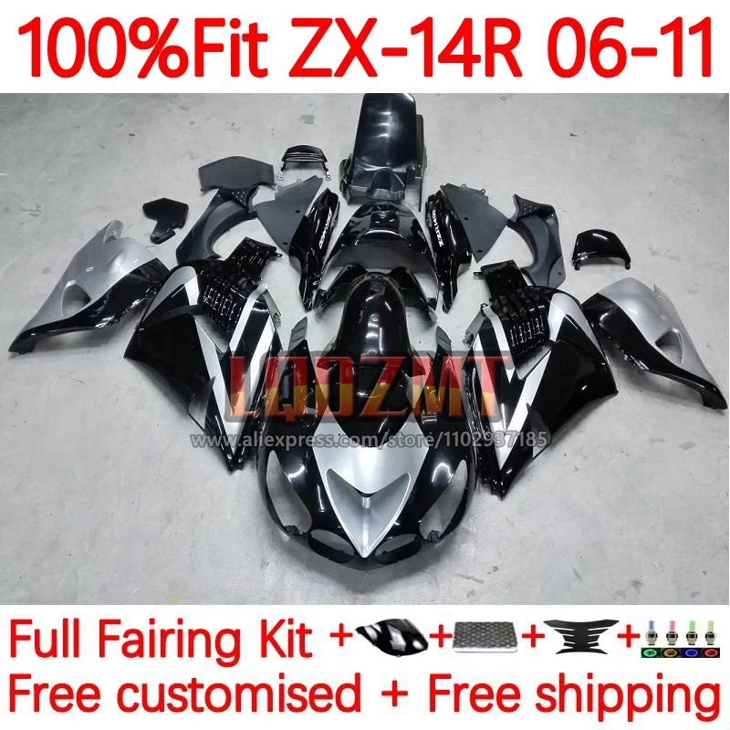 

OEM Frame For KAWASAKI NINJA ZX-14R ZX14R Silver blk 2006 2007 2008 2009 2010 2011 ZX 14 14R 06 07 08 09 10 11 Fairing 78No.21