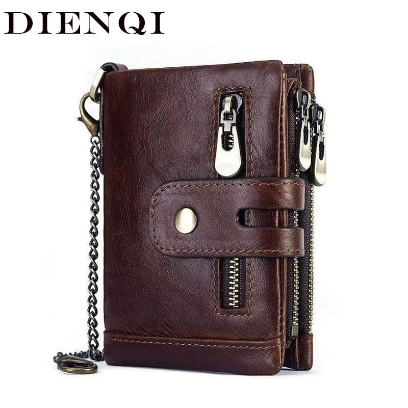 Высококачественный мужской кошелек из натуральной воловьей кожи для монет