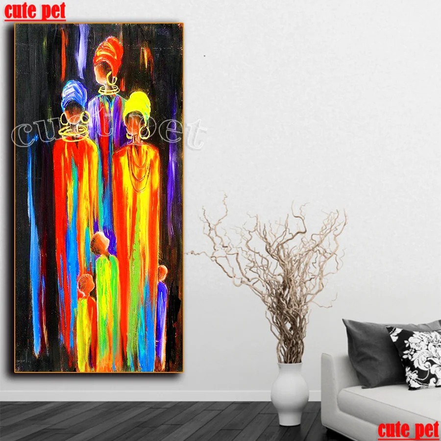 5d круглая алмазная живопись абстрактный южноафриканский портрет искусство