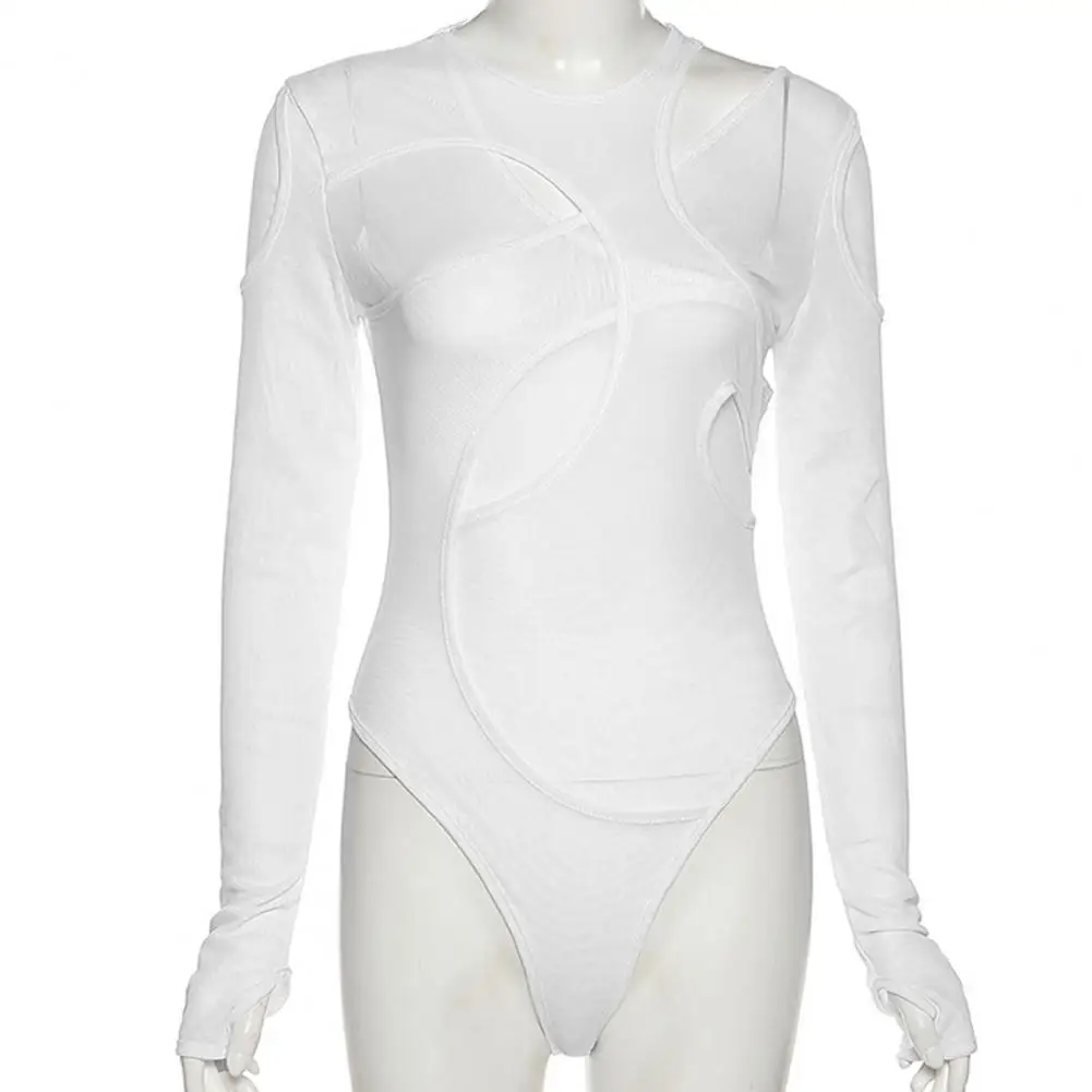 

Comfy Stylish See-Through Slim Fit Jumpsuit Lightweight Bodycon Bodysuit Elastic for Sleeping