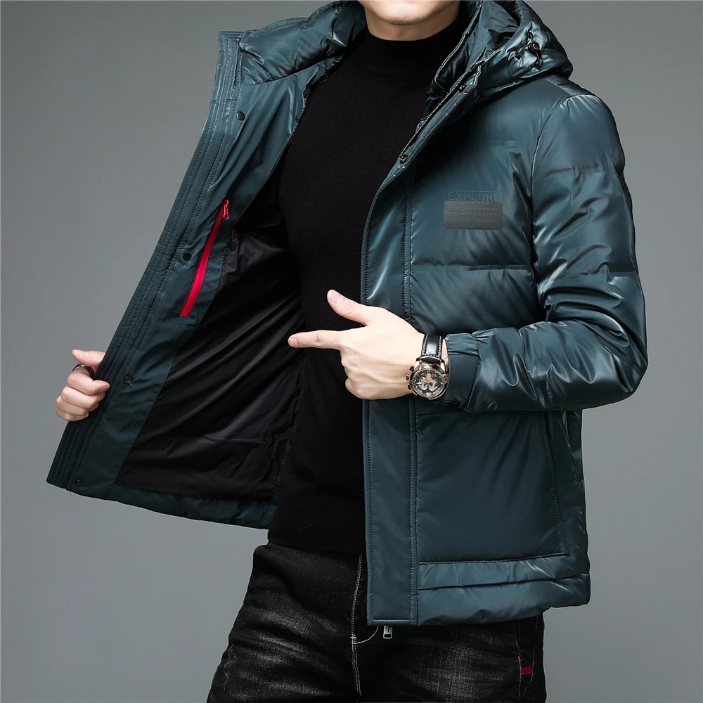 COODRONY Brand Winter Thick Warm Hooded Parka Coat 90% White Duck Down Jacket Men Clothing Big Pocket Windbreaker Overcoat Z8164