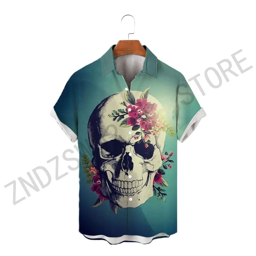 

Trendyol Men Prom Clothes Free Shipping Men's Shirt Short Sleeve Shirt Festival Clothing Oversized 5XL Shirts 3D Print Gothic