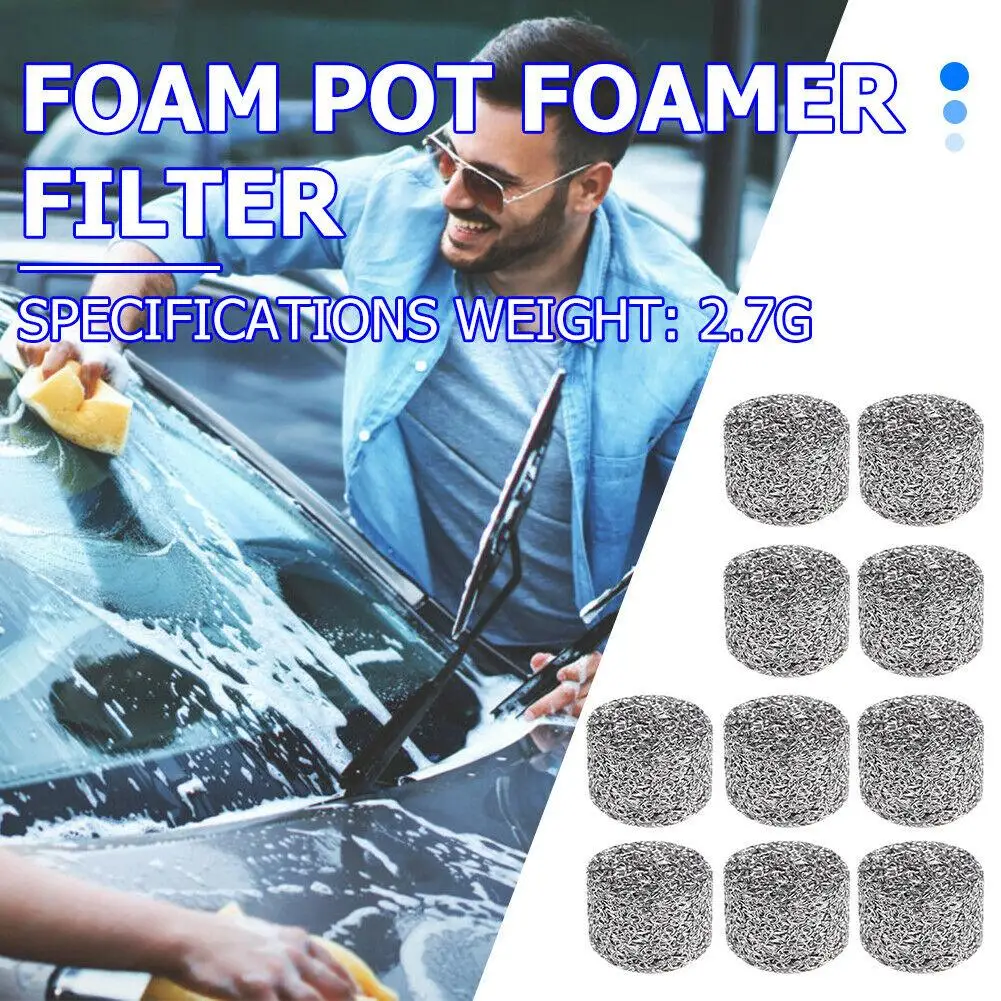

10pcsp Foam Lance Filters Stainless Steel Silver Replacement Accessories For Foam Lance Mesh Gauze Filter