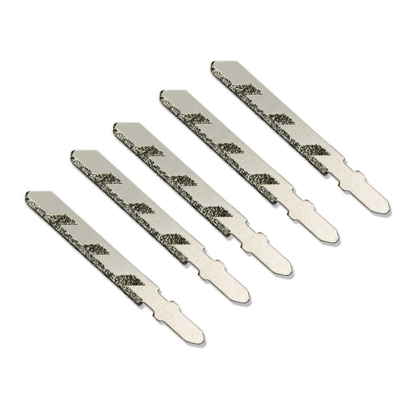 

5Pcs 101Mm 4 Inch T Shank Jigsaw Blades Diamond Coated Jig Saw Blade Set Masonry Granite Tile Cutting Power Tools