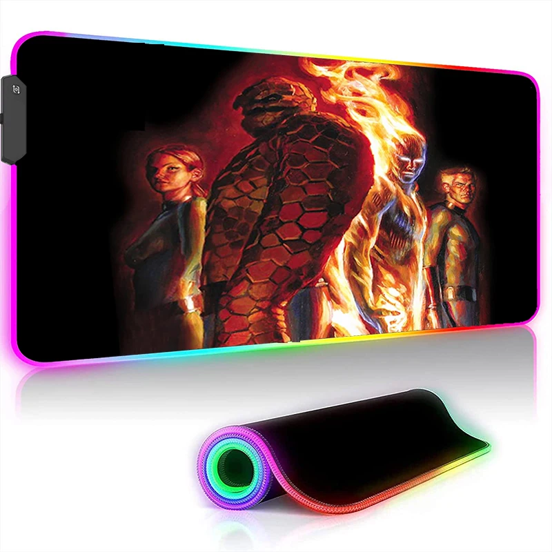 

Фантастический четырехцветный игровой коврик для мыши со светодиодной подсветкой, компьютерный ковер для офиса, офисные аксессуары, коври...